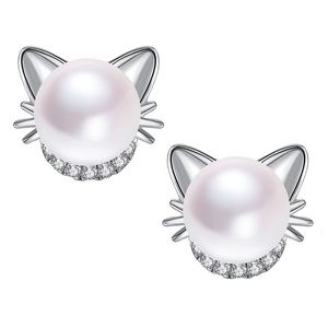 ❤️4 for $20 Sale❤️ NEW Cat Pearl Stud Earrings